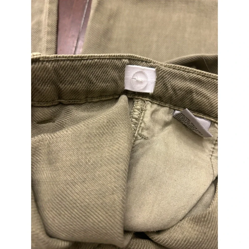 Tractr Girls Jeans Size 12 Olive Green Soft Denim Wide Leg Stretch 23143-RETF